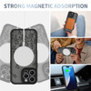 AIGOMARA Magnetic Case for iPhone 16 Pro Compatible with MagSafe Cute Black Flower Floral for Women Girls Soft TPU Bumpe