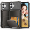 TOPAUX for iPhone 16 Wallet Case 5 Credit Card Holder Flip Cover ID Slot Back Pocket Compartment Dual Layer Shock Absorp