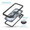 Lanhiem for iPhone 16 Plus Case IP68 Waterproof Dustproof Shockproof Cases with Builtin Screen Protector 360 Full Body H