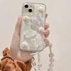 AuroiCCY for iPhone 16 Pro Max Clear Bling Glitter Case Cute Bow Butterfly Pearl Aesthetic Girly Transparent Phone Case
