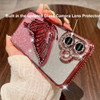 Changjia for iPhone 16 Glitter 3D Butterfly CaseCute Luxury Bling Sparkly Diamond Rhinestones Liquid Flowing Case with C