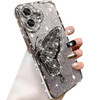 Changjia for iPhone 16 Plus Glitter 3D Butterfly CaseCute Luxury Bling Sparkly Diamond Rhinestones Liquid Flowing Case w