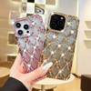 Changjia for iPhone 16 Plus Glitter Bling CaseCute Luxury 3D Sparkle Rhinestone Diamond Flower Soft TPU Plating Bumper S
