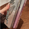 Changjia for iPhone 16 Pro Max Glitter Butterfly CaseCute Luxury Bling Sparkle Liquid Flowing with Camera Lens Protector