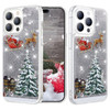 Changjia Glitter Christmas Case for iPhone 16 ProCute Merry Christmas Tree Santa Elk Liquid Flowing Floating Moving Blin