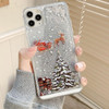 Changjia Glitter Christmas Case for iPhone 16 ProCute Merry Christmas Tree Santa Elk Liquid Flowing Floating Moving Blin