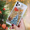 Changjia Glitter Christmas Case for iPhone 16 Cute Merry Christmas Tree Santa Elk Liquid Flowing Floating Moving Bling S