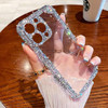 Changjia Clear Glitter Case for iPhone 16 Plus Cute Luxury Bling Sparkly Diamond Rhinestone Camera Protection Soft TPU B