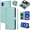 Furiet Argyle Wallet Case for iPhone 16 Plus 67 inch with Detachable Wrist Strap Shoulder Strap Card Slot Folio Purse PU