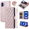 Furiet Argyle Wallet Case for iPhone 16 Plus 67 inch with Detachable Wrist Strap Shoulder Strap Card Slot Folio Purse PU
