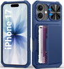 BXYJY for iPhone 17 Case Wallet with Card Holder 45 Cards Slide Camera Cover Military Grade Drop Shockproof Heavy Duty R