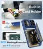 BXYJY for iPhone 17 Case Wallet with Card Holder 45 Cards Slide Camera Cover Military Grade Drop Shockproof Heavy Duty R