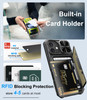 BXYJY for iPhone 17 Case Wallet Card Holder 45 Cards Slide Camera Cover Military Drop Protection Rugged Heavy Duty Men W