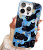 buccilly Compact Case for iPhone 16 Pro Max Black cat DesignCute Trendy Soft Slim TPU Shockproof Protective Bumper Phone