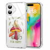 Yomjew 2 Pack Clear Floral Phone Case for iPhone 16 61 inches Cute Butterfly Frog Mushrooms Pattern Case Protective Soft