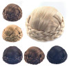 Ayina Synthetic Hair Bun Braided Scrunchie Chignon Donut Straight Updo Clip in Hairpieces Hair Party Wedding Cosplay Extensions (1011# Dark Ash Blond