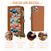 Furiet Floral Wallet Case for iPhone 16 Pro 63 inch with Wrist Strap Shoulder Strap Flip Zipper Purse Luxury PU Leather