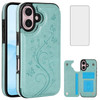 Asuwish Phone Case Compatible with iPhone 16 61 inch with Tempered Glass Screen Protector and Card Holder Wallet Cover S