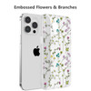 RALEAVO Floral Case for iPhone 16 Pro Max Clear Case with Flower Branch Pattern Cute Cover Case for Girls Women Slim Thi