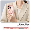 Newseego for iPhone 16 Magnetic Case Luxury Cute Love Heart Pattern Plating Edge Case for Women Girls Soft TPU Bumper An