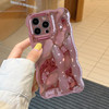 XIZYO for iPhone 16 Pro Max Case 69 Inch Cute Wave Pattern Aesthetic Phone Case 3D Curly Wavy Shape Plating Glitter Blin