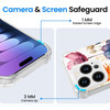 YCJACE Clear Phone Case for iPhone 16 Pro MaxSoft TPU Bumper Phone Case with Colorful Floral Pattern Shockproof Slim Fit