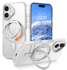 GUAGUA for iPhone 16 Case with Stand iPhone 16 Magnetic Clear Case with 360 Degree Rotatable Invisible Ring Protective S