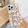 Omorro for iPhone 16 Plus Bling Case with Strap Luxury Glitter Rhinestone Diamond Crystal Sparkle Rose Flower Pearl Flor