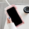 Guppy Compatible with iPhone 16 Plus Women Girls Plush Case 3D Cute Bling Bow Diamond Fluffy Furry Warm Gradient Fur Hai