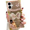 Changjia Glitter Kickstand Case for for iPhone 16Cute Luxury Bling Sparkly Rhinestones Butterfly with Foldable Stand Ele