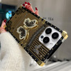 Changjia Glitter Kickstand Case for iPhone 16 Plus Cute Luxury Bling Sparkly Butterfly with Foldable Stand Elegant Mirro