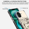 Tobelint Case for iPhone 16 Plus with Vintage Cowboy Art DesignAbstract Wild West Landscape Pattern for Men WomenClear S