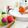 Rocutus 4pcs Child Bath Shower Sponge Pouf Loofahs Mesh Brush Shower Ball Cute Bath Flower with Hooks for Travel (Mixed 3)