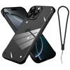 aidvaia Frameless Phone case Compatible with iPhone 16 Pro Max Case Transparent Electroplated Black Frameless Design wit