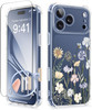GVIEWIN for iPhone 17 Pro Case with Screen Protector Upgraded Full Camera Protection Non Yellowing Floral Slim Shockproo