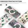 Idocolors for iPhone 16 Pro Max Case Snowman Compatible with MagSafe Xmas Crystal Clear Phone Case for Women and Girls S