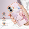 Eilkmcre for iPhone 16 Plus 5G Phone Case Slim Marble Glitter Design Protection Cover for Women Girls Soft TPU Silicone