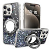 COTDINFOR Case for iPhone 16 Pro Case Glitter Cute Bling Sparkle with Stand Makeup Mirror Soft Bumper Shockproof Transpa
