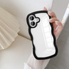 UEEBAI Wave Frame Clear Case for iPhone 16 Plus Curly Clear Phone Case Cute Wavy Phone Case for Girl Slim Fit Shockproof