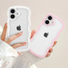 QLTYPRI Compatible with iPhone 16 Plus Case Cute Curly Wave Frame Clear Case for Girls Women Transparent Soft Silicone T
