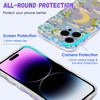 QLTYPRI Case for iPhone 16 Pro Laser Colorful Retro Oil Painting Flower Moon Cloud Pattern Cute Curly Wave Border Phone