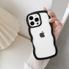 QLTYPRI Compatible with iPhone 16 Pro Max Case Cute Curly Wave Frame Clear Case for Girls Women Transparent Soft Silicon