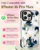 Lotadilo Case for iPhone 16 Pro Max Case Compatible with Magsafe Ring Holder Stand for Women Blue Flower Design TPU Phon