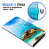 for iPhone 16 Pro Designed Flip Wallet Phone Case Cover A21911 Blue Sea Swimming Turtle 21911