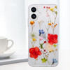 Omorro Compatible with iPhone 16 Plus Flower Girly Case Girls Floral Design Pressed Dry Real Flowers Slim Cover Silicone