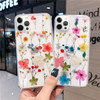 Omorro Compatible with iPhone 16 Pro Max Flower Girly Case Girls Floral Design Pressed Dry Real Flowers Slim Cover Silic
