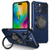 Yarxiawin Phone Case for iPhone 16 Pro Max Case with Ring Magnetic Fits Wireless Charger Black Soft TPU and Hard PC Cove