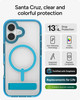 ZAGG Santa Cruz Snap Case with Kickstand for iPhone 17 Tranquil Blue Drop Protection 13ft4m MagSafe Charging Compatible