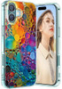 Slim Case for iPhone 16 5G Phone Case Women Cute Mandala Skull Rose Flower Colorful Design Soft Silicone TPU Bumper Anti