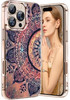 Slim Case for iPhone 16 Pro 5G Phone Case Women Cute Mandala Skull Rose Flower Colorful Design Soft Silicone TPU Bumper